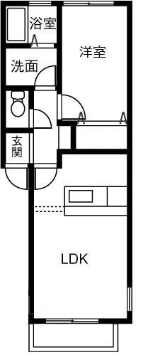 シャルモンナポールII(1LDK/1階)の間取り写真