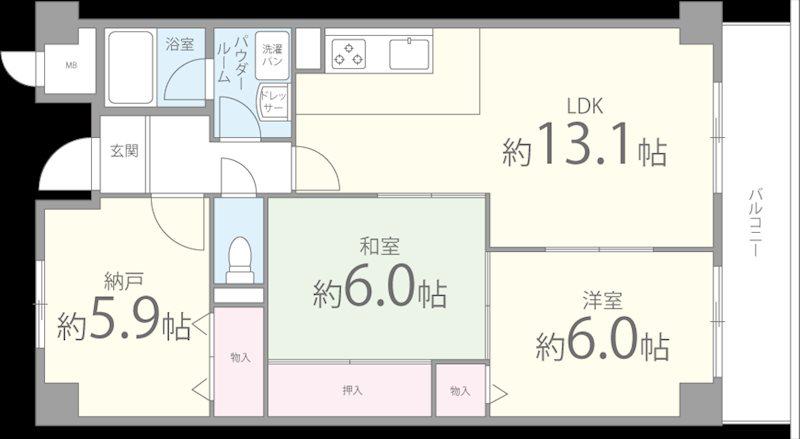 ハイアットプレイス(2SLDK/1階)の間取り写真