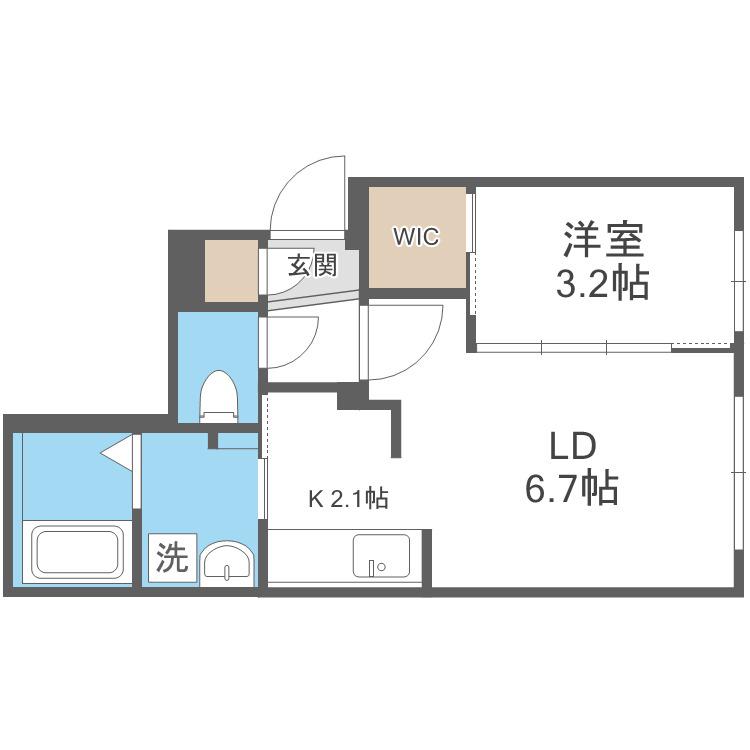 LIISA円山裏参道(1LDK/3階)の間取り写真
