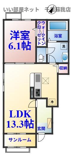 シルフィード(1LDK/1階)の間取り写真