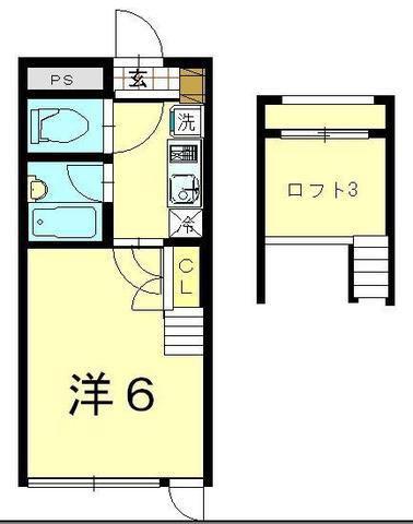 ミュージション 川越(1K/1階)の間取り写真