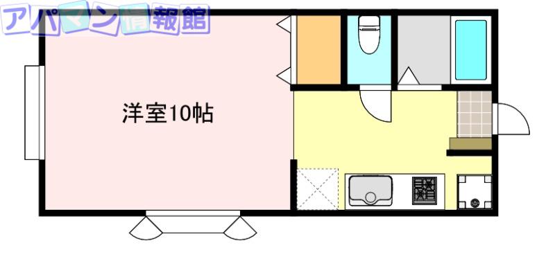 コーポK1(1K/2階)の間取り写真