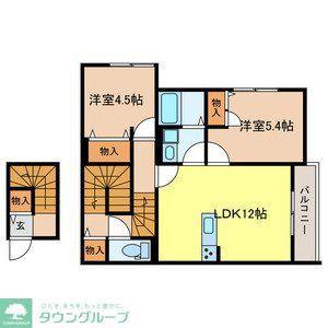 カラコレス(2LDK/2階)の間取り写真