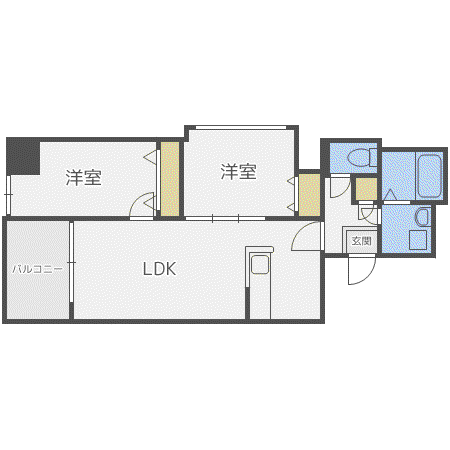 HS COURT 医大前(2LDK/7階)の間取り写真