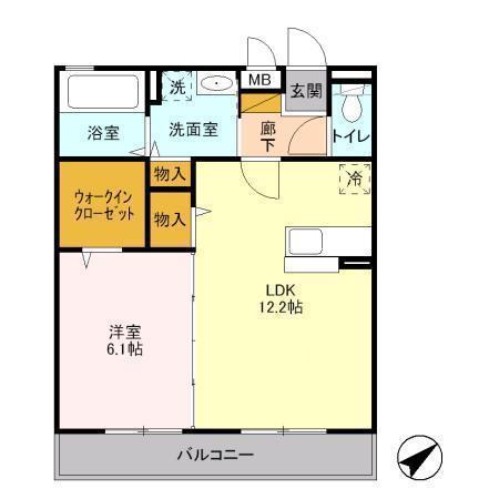 第8須賀ハイツ(1LDK/3階)の間取り写真
