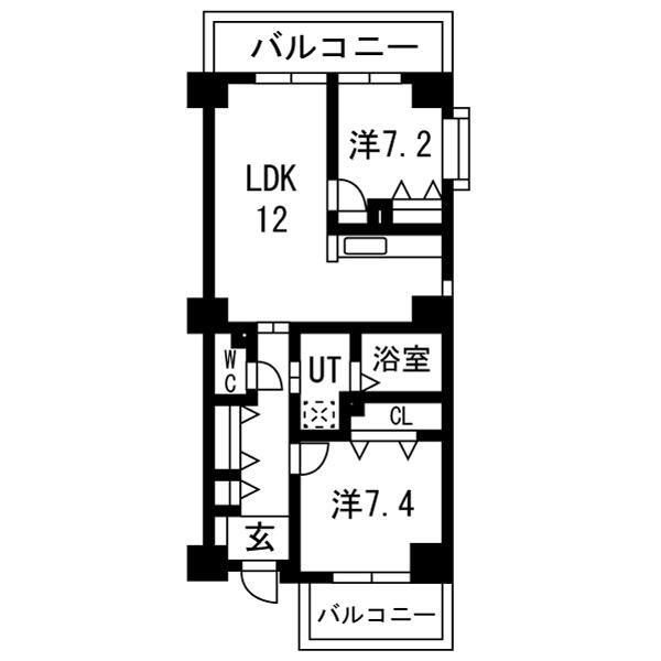 アクティ目黒駅前1棟(2LDK/4階)の間取り写真