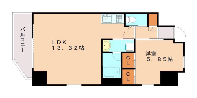 プレジオ日暮通(1LDK/13階)の間取り写真