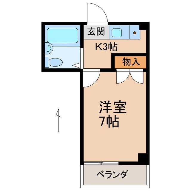 雪月花ビル(1K/2階)の間取り写真