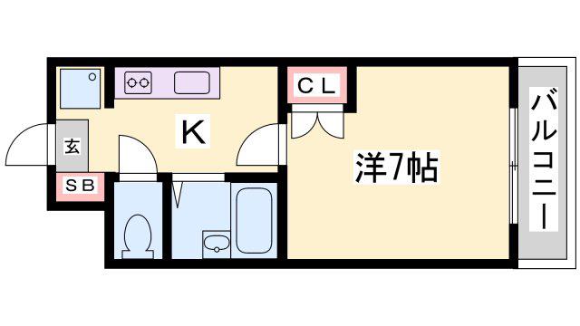 ジュネス伊伝居II(1K/3階)の間取り写真