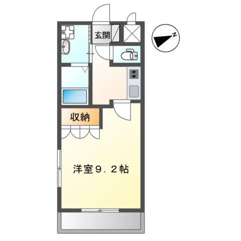 プランドール(1K/1階)の間取り写真