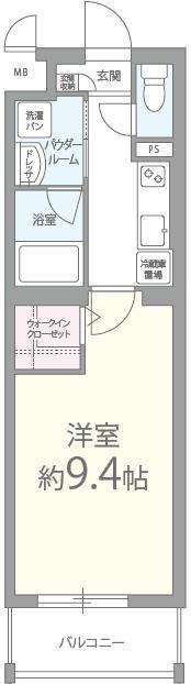 オリエンタルヴィラ(1K/1階)の間取り写真