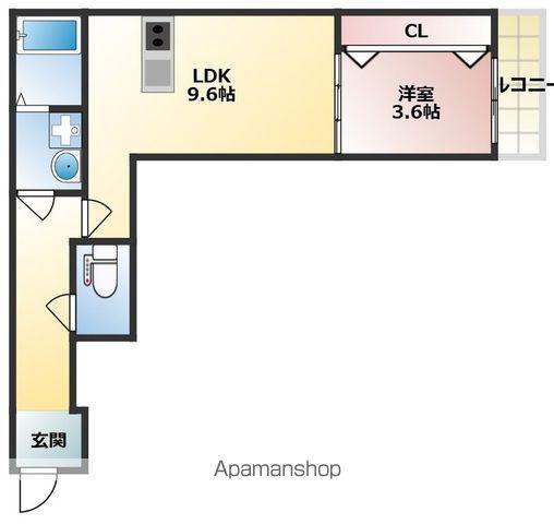 SUNMARK賀茂(1LDK/3階)の間取り写真