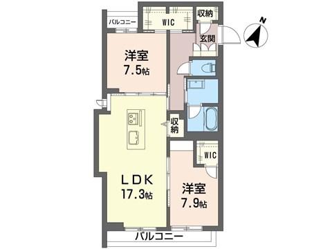 シャーメゾンSSC(2LDK/1階)の間取り写真