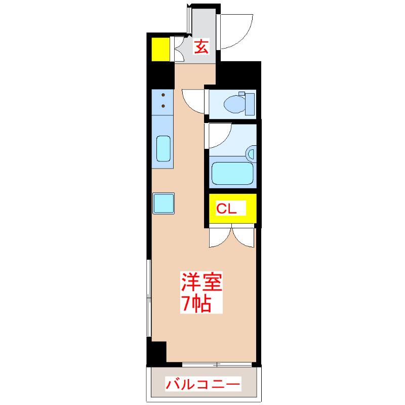 パルセスユニ(ワンルーム/5階)の間取り写真