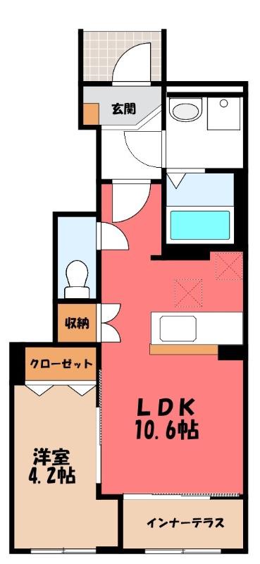 メゾン ド リッカ(1LDK/1階)の間取り写真