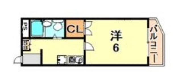 サクセス本多聞(1K/3階)の間取り写真