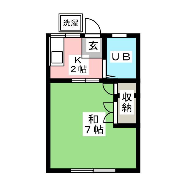 尾崎ハイツ(1K/1階)の間取り写真