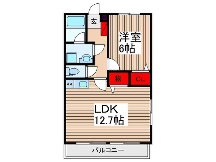 FREEDOM(1LDK/2階)の間取り写真
