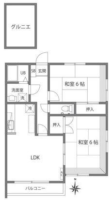カーサN&T(2LDK/2階)の間取り写真