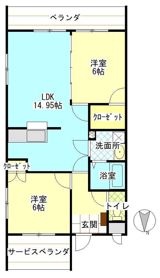 ラフォーレこあら(2LDK/3階)の間取り写真