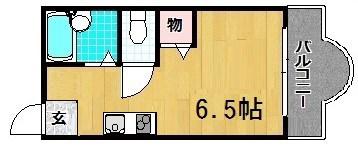 シャンテー中宮I(ワンルーム/5階)の間取り写真