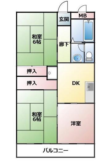 ルネシャイン(3DK/2階)の間取り写真