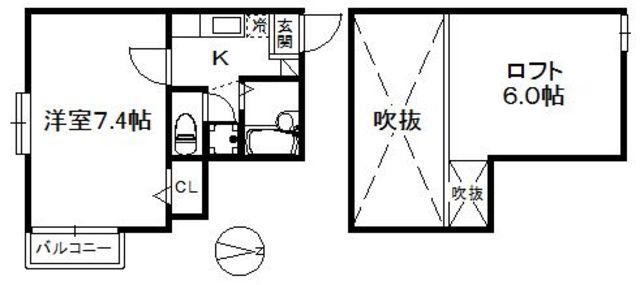 ムーンリバー室見 144(1K/1階)の間取り写真