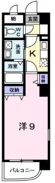 レガート元町(1K/3階)の間取り写真