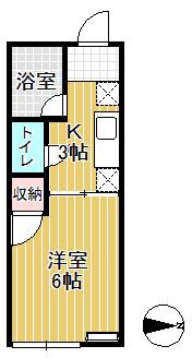 サニースポット(1K/2階)の間取り写真