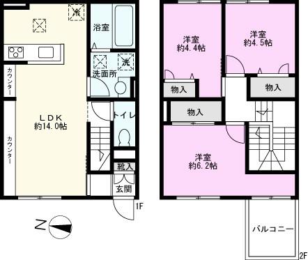 ALTO TERRACE(3LDK/1階)の間取り写真