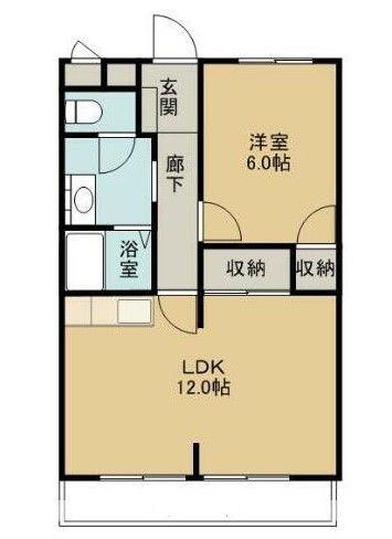 NKマンション(1LDK/3階)の間取り写真