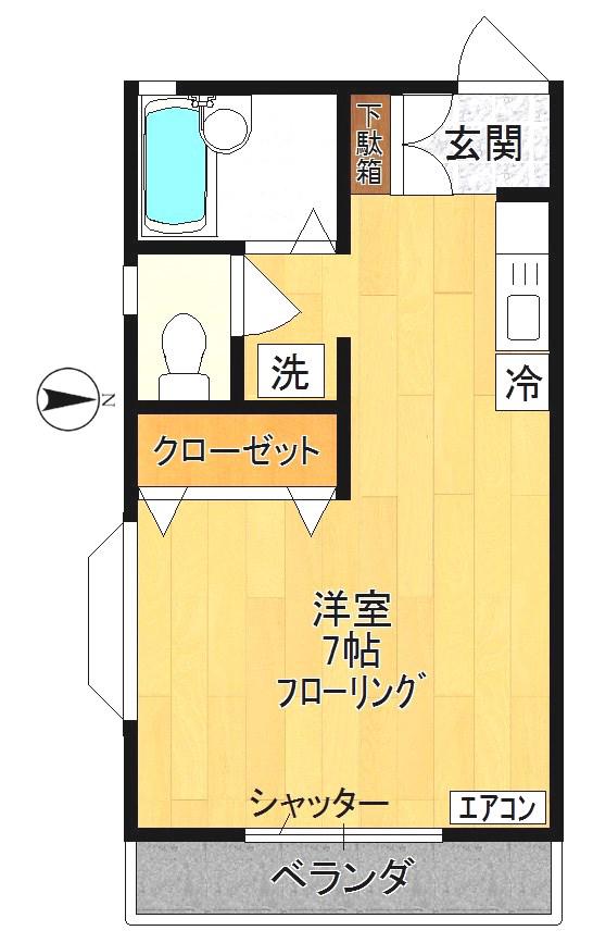 ドミトリー(ワンルーム/1階)の間取り写真