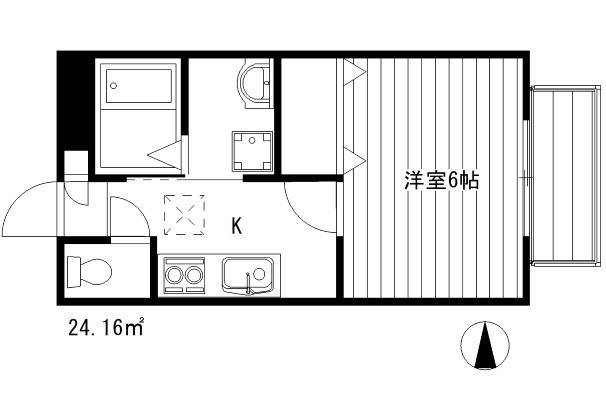CROSS WIND(1K/1階)の間取り写真