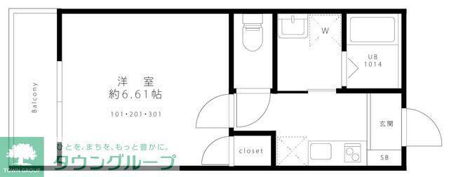 GOOD RESIDENCE新検見川(1K/2階)の間取り写真