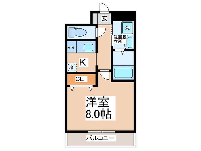 りんくうヴェルジェ(1K/1階)の間取り写真