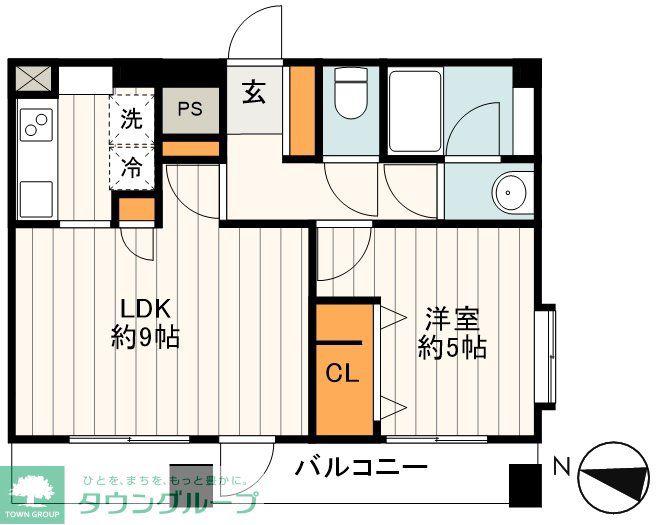 東急ドエルアルス上池台(ワンルーム/5階)の間取り写真