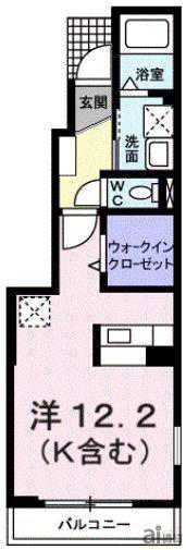 ベル シエル(ワンルーム/1階)の間取り写真