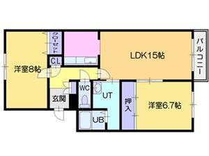 グランディスN31(2LDK/3階)の間取り写真