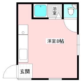 ハイツ入船(ワンルーム/2階)の間取り写真