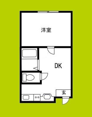 加美東4丁目アパート(1DK/1階)の間取り写真
