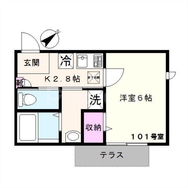 ESPACIO634(1K/1階)の間取り写真