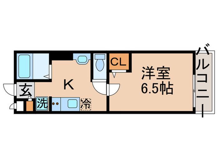 LALA FLAT(1K/2階)の間取り写真