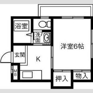 高蔵寺マンション(1K/1階)の間取り写真