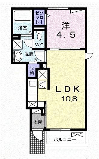 メゾン グレイス(1LDK/1階)の間取り写真