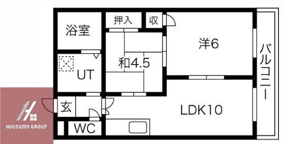 メゾン深江(2LDK/3階)の間取り写真