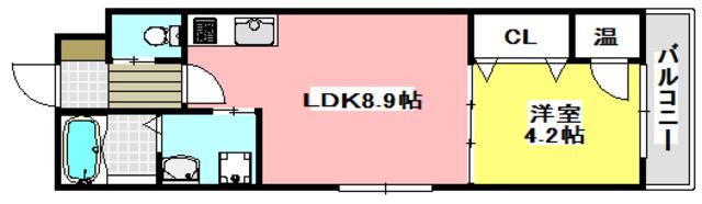 パークヒルズ上穂積(1LDK/2階)の間取り写真