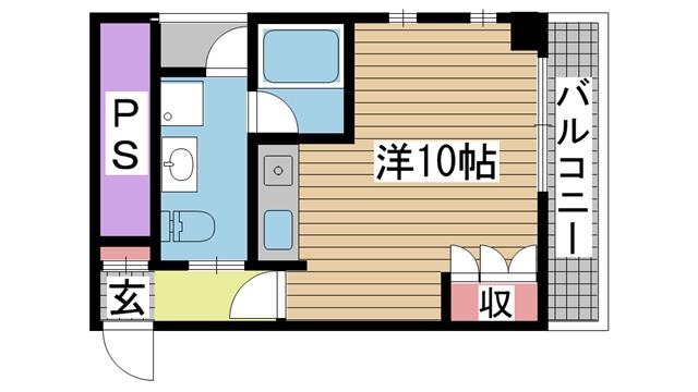 セシルコート(ワンルーム/3階)の間取り写真