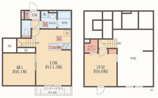 BELL LEAD ROYALE(1SLDK/1階)の間取り写真
