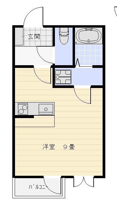 CASA GAROFANO(ワンルーム/3階)の間取り写真