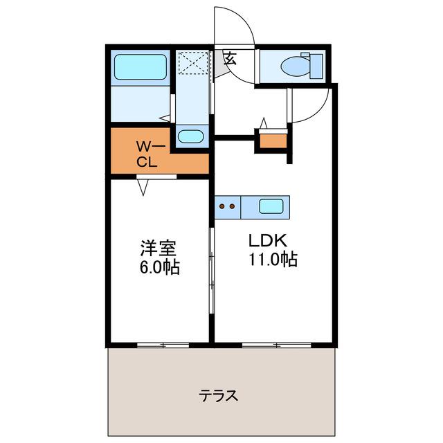 GRAN BELL OE グランベル オオエ(1LDK/1階)の間取り写真
